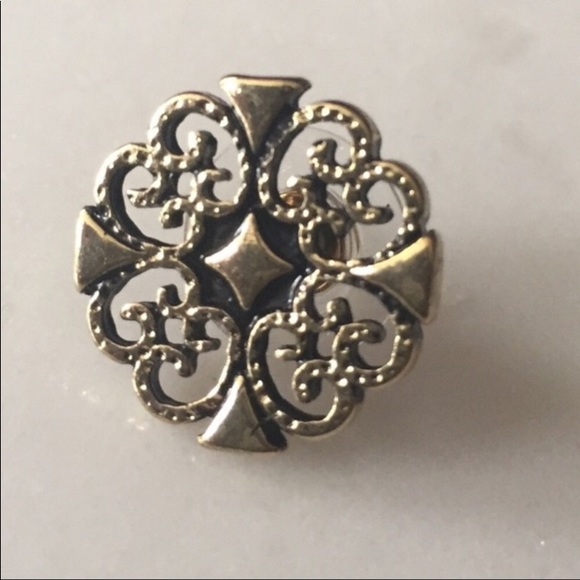 Gold Medallion Earrings - Picture 6 of 6